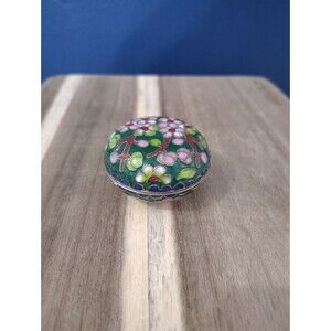 Vintage Cloisonne Butterfly Ring / Pill Box Trinket Box
